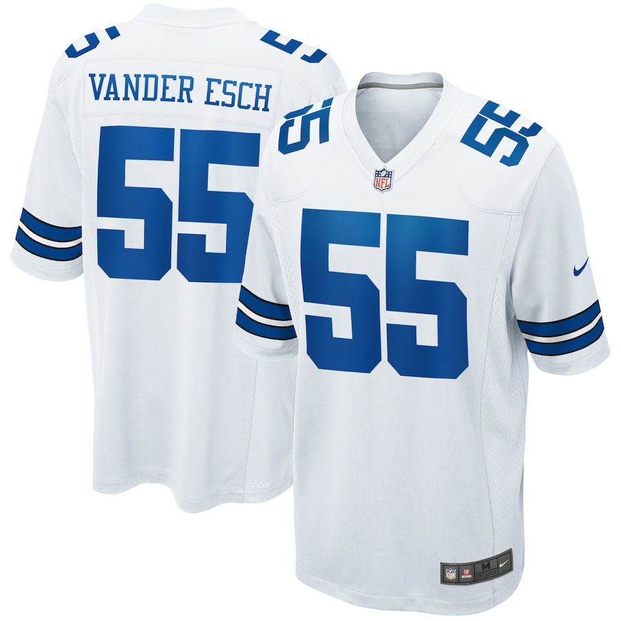 Men Dallas Cowboys 55 Leighton Vander Esch Nike White Game NFL Jersey